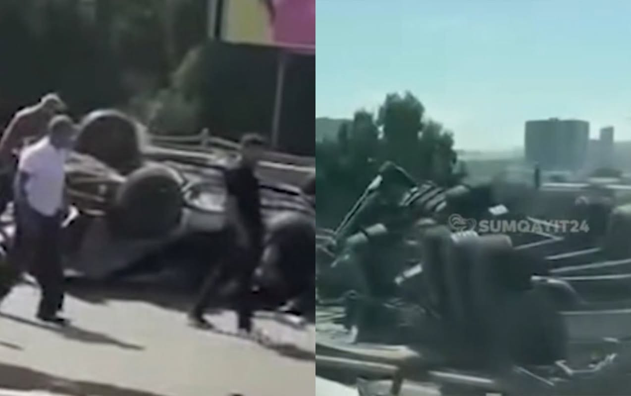 Bakı-Sumqayıt yolunda dəhşətli qəza - Avtomobillər aşdı&nbsp;