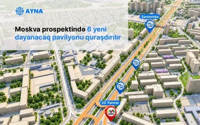Bu istiqamətdə 6 yeni dayanacaq pavilyonu quraşdırılır