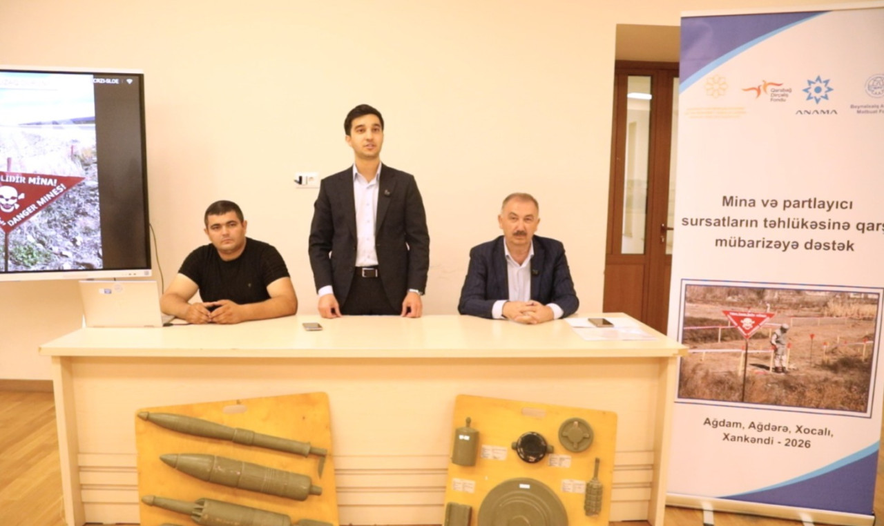 Xankəndidə mina təhlükəsinə dair yekun maarifləndirmə təlimləri keçirildi