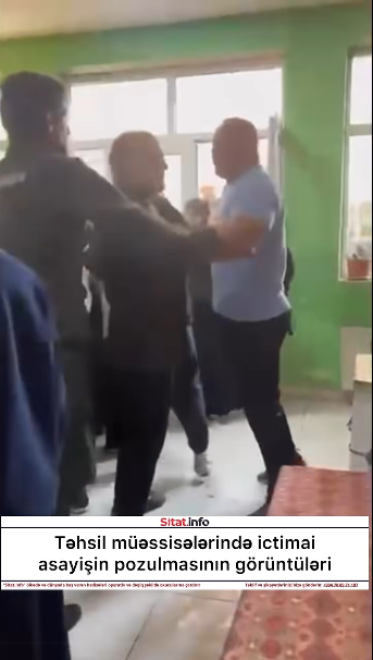 Təhsil müəssisələrində ictimai asayişin pozulmasının görüntüləri 
