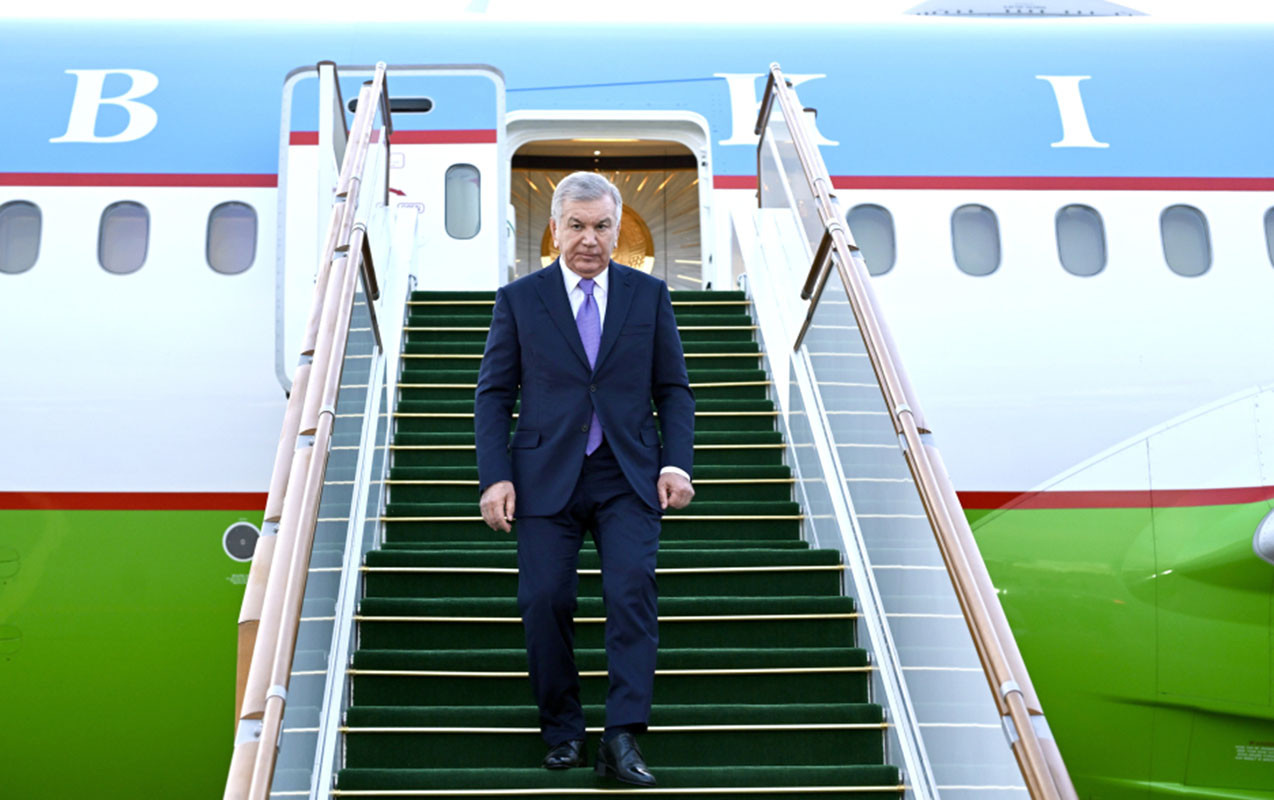 Özbəkistan Prezidenti Azərbaycana gəldi - FOTOLAR