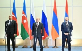 İlham Əliyev, Putin və Paşinyanın görüşü oldu