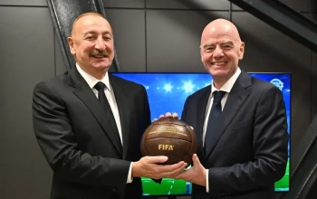 İnfantino İlham Əliyevə təşəkkür etdi - FOTO